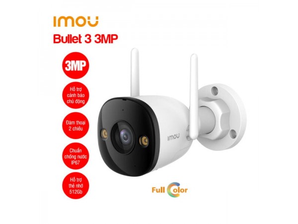 Camera Wifi ngoài trời IMOU IPC-S3EP-3M0WE (Bullet 3 3MP) Full Color